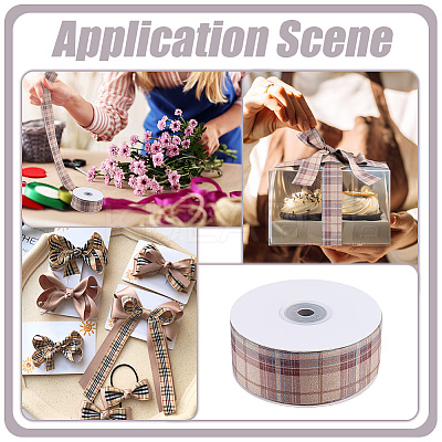 Polyester Tartan Ribbon OCOR-WH0105-098A-1