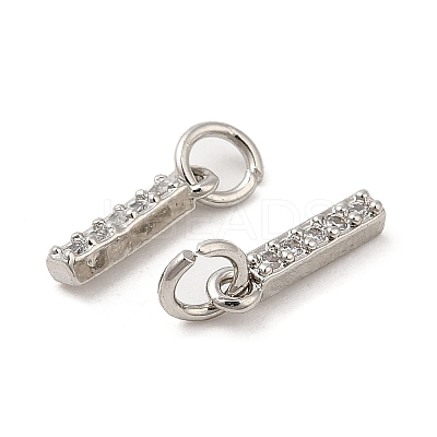 Brass Micro Pave Grade AAA Cubic Zirconia Charms ZIRC-P067-11P-I-NR-1
