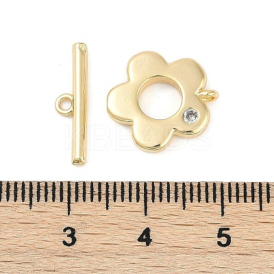 Brass Micro Pave Clear Cubic Zirconia Toggle Clasps LS-KK-K391-19G-1