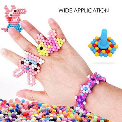 DIY 36 Colors 11000Pcs 4mm PVA Round Water Fuse & Crystal Beads Kits for Kids DIY-Z007-49-1