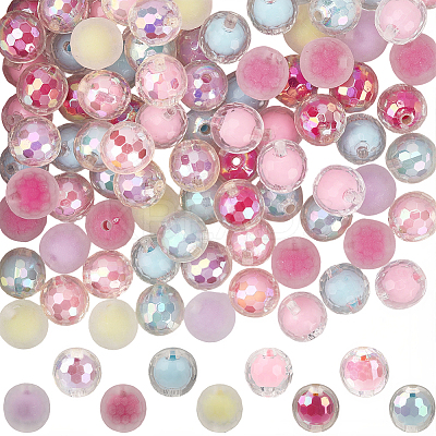 135Pcs 9 Colors Transparent Acrylic Beads TACR-PA0001-04-1