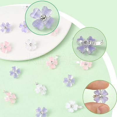 30Pcs 3 Colors Zinc Alloy Resin Hair Fastener OHAR-SC0001-16B-1