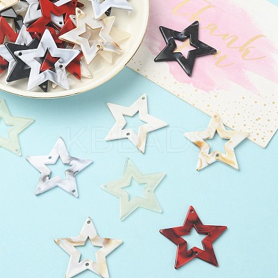 30Pcs 5 Colors Acrylic Connector Charms OACR-YW0001-80-1