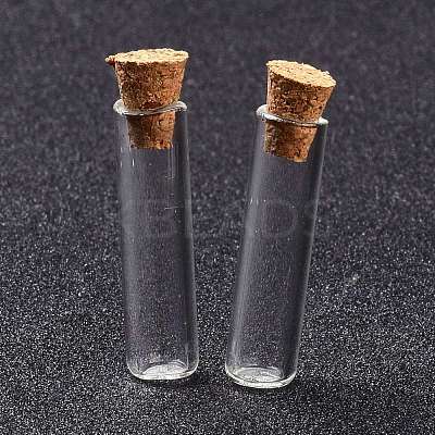 Tube Glass Cork Bottles Ornament AJEW-O032-04I-1