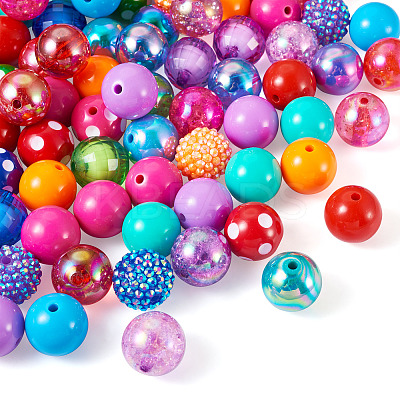 82Pcs 32 Style Opaque & Transparent Acrylic Beads MACR-TA0001-24-1