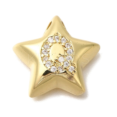 Rack Plating Brass Micro Pave Cubic Zirconia Pendants KK-I722-05G-Q-1