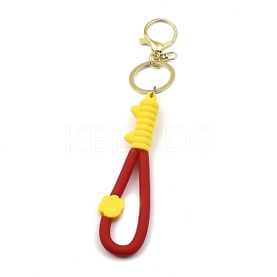 Cat Paw Print PVC Rope Keychains KEYC-B015-03LG-04-1