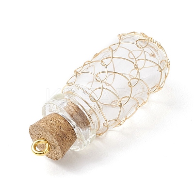 Glass Bottles Pendants PALLOY-JF03918-1