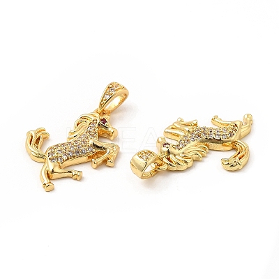 Brass Micro Pave Cubic Zirconia Pendants KK-H441-11G-1