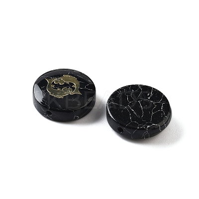 Dyed Black Synthetic Turquoise Beads G-F775-B06-1