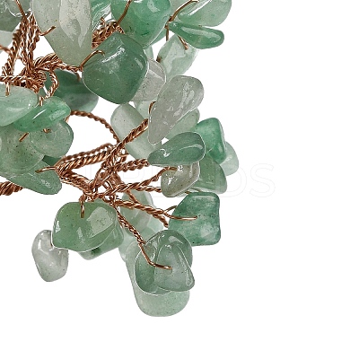 Natural Green Aventurine Chips Tree Decorations DJEW-M012-02D-1