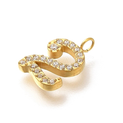Ion Plating(IP) 304 Stainless Steel Micro Pave Cubic Zirconia Pendants STAS-H228-01G-02-1