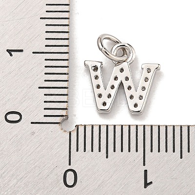 Initial Letter Brass with Cubic Zirconia Charms KK-Q814-26W-P-1