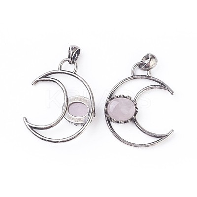 Natural Rose Quartz Pendants G-F639-07G-1