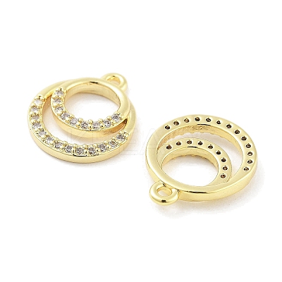 Brass Micro Pave Clear Cubic Zirconia Pendants ZIRC-P120-02G-1