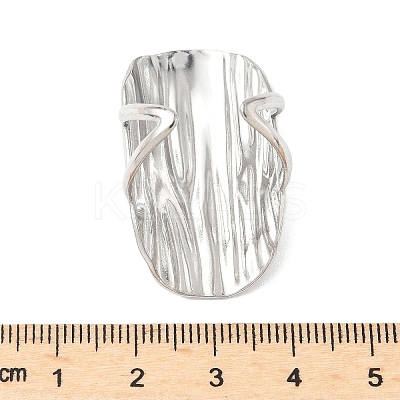 Oval 304 Stainless Steel Chunky Cuff Rings LS-RJEW-S626-05P-1