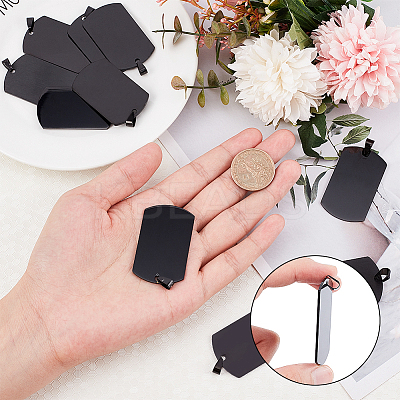 Men's 316 Surgical Stainless Steel Big Rectangle Hand Stamping Blank Tag Big Pendants STAS-UN0002-76B-1