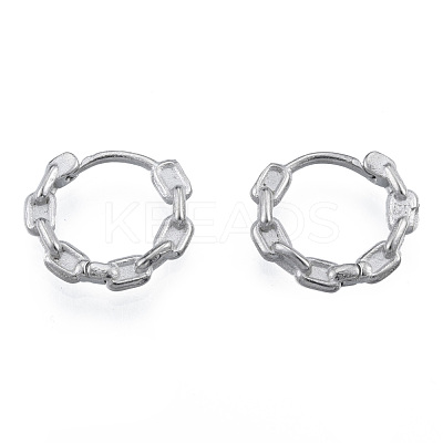 Non-Tarnish 316 Surgical Stainless Steel Chain Shape Hoop Earrings for Men Women EJEW-N052-07-1