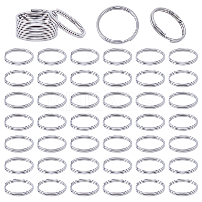 50Pcs 304 Stainless Steel Keychain Clasp Findings STAS-SC0008-13-1