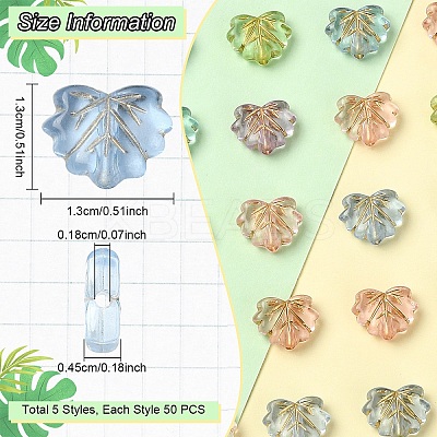 250Pcs 5 Colors Plating Transparent Acrylic Beads OACR-YW0002-19-1