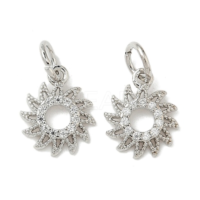 Brass Micro Pave Cubic Zirconia Pendants KK-D386-16P-01-1