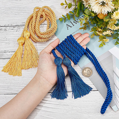 2Pcs 2 Colors Polyester Graduation Honor Rope AJEW-GF0006-56-1