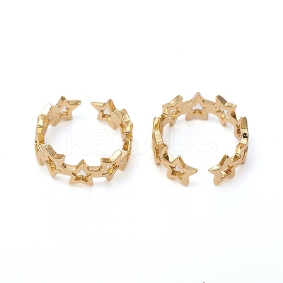 Adjustable Brass Cuff Rings X-RJEW-G105-03G-1
