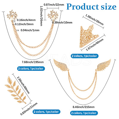 Alloy Rhinestone Hanging Chain Brooches &  Tie Collar Pis JEWB-CY0001-02-1
