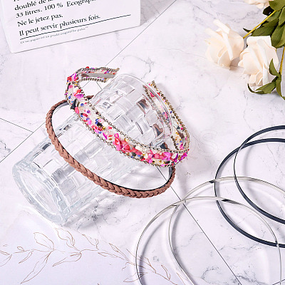 10Pcs 2 Colors Electrophoresis Hair Accessories Iron Hair Band Findings OHAR-TA0001-07-1