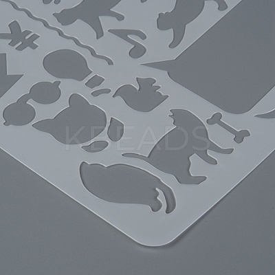 Plastic Reusable Drawing Painting Stencils Templates DIY-F018-B22-1