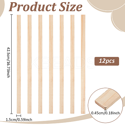 12Pcs Wood Craft Sticks AJEW-BC0010-05B-1