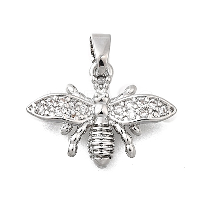 Brass Micro Pave Cubic Zirconia Pendants KK-P336-16C-P-1