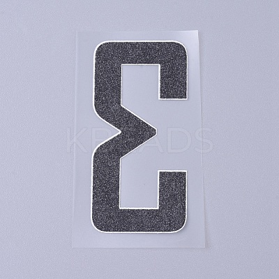 Number Iron On Transfers Applique Hot Heat Vinyl Thermal Transfers Stickers For Clothes Fabric Decoration Badge DIY-WH0148-43C-1