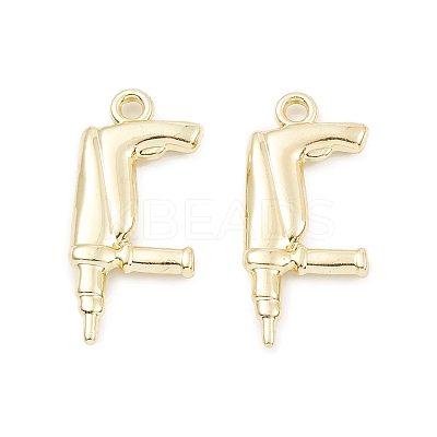 Rack Plating Alloy Pendants PALLOY-K003-07LG-1
