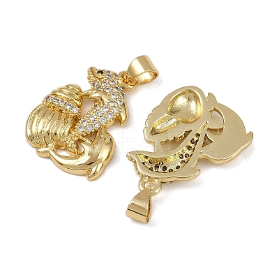 Brass Micro Pave Cubic Zirconia Pendants KK-I358-064G-01-1