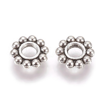 Tibetan Style Alloy Daisy Spacer Beads LS-PALLOY-TAC0002-01AS-1