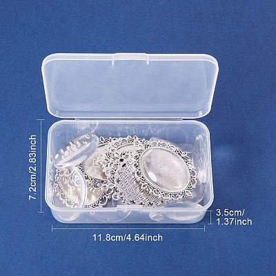 Oval Clear Glass Cabochon Cover DIY-PH0018-96AS-1