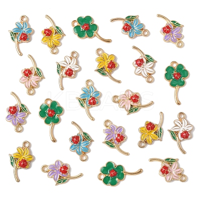 24Pcs 6 Styles Alloy Enamel Pendants FIND-FS0004-18-1