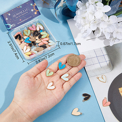 48Pcs 8 Colors Acrylic Pendants FIND-SC0005-19-1