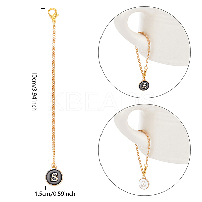 Flat Round with Letter Alloy Enamel Wine Glass Charms AJEW-AB00184-19-1