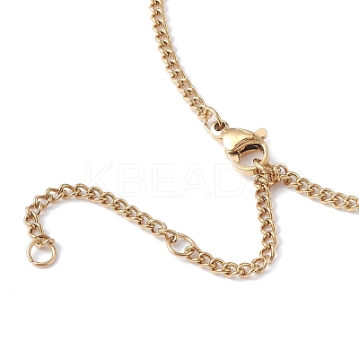 Stainless Steel Initial Letter Rectangle Pendant Necklace for Men Women NJEW-E090-01G-24-1