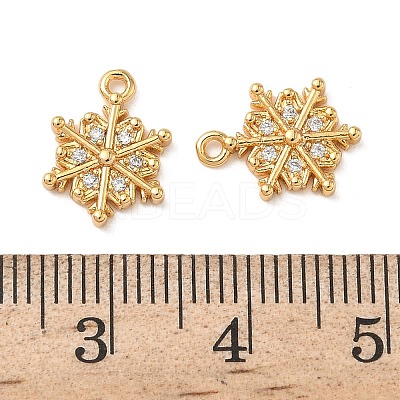 Christmas Brass Micro Pave Clear Cubic Zirconia Charms LS-KK-B160-41G-02-1