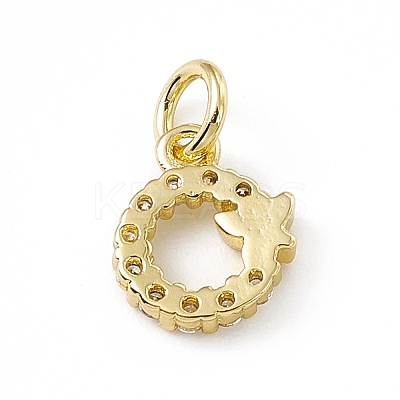 Brass Micro Pave Clear Cubic Zirconia Charms ZIRC-F132-55G-1