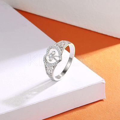 925 Sterling Silver Micro Pave Cubic Zirconia Finger Rings FS-WG6D494-04-1