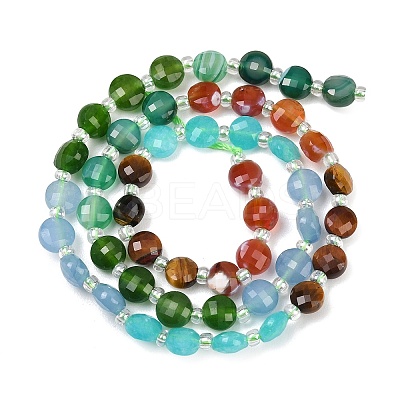 Natural Agate(Dyed & Heated) & Dyed White Jade & Tiger Eye Beads Strands G-Z135-B04-1