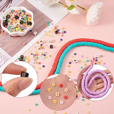 20 Strands 20 Colors Flat Round Handmade Polymer Clay Beads CLAY-SZ0001-72-1