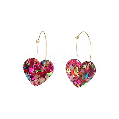Resin Hoop Earrings FS-WG60B6C-03-1