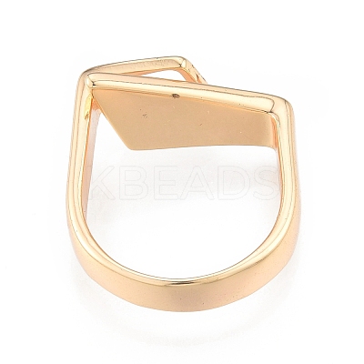 Natural Shell Trapezoid Open Cuff Ring RJEW-N039-12LG-1