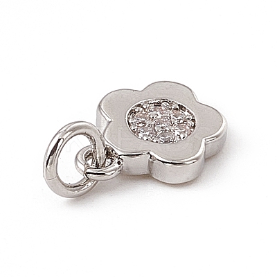 Brass Micro Pave Cubic Zirconia Charms ZIRC-F132-65P-1