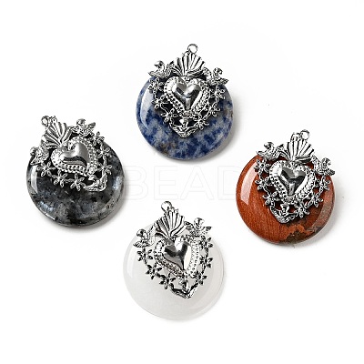 Natural Mixed Stone Pendants G-E088-08P-1